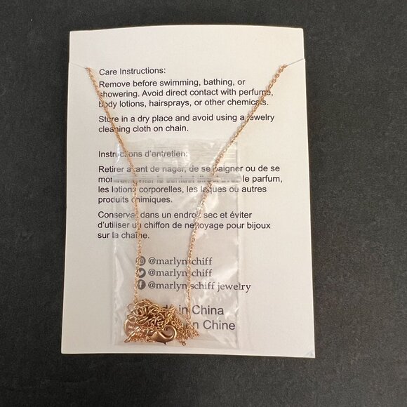 NOC Marlyn Schiff Double Layered Gold Tone Necklace With Clear Crystal G… - Picture 2 of 11